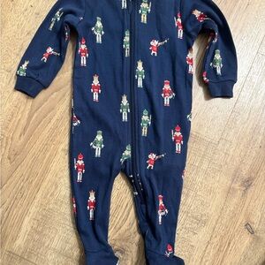Petit Lem Navy Nutcracker Print Footie